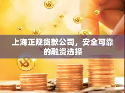 上海正规贷款公司，安全可靠的融资选择